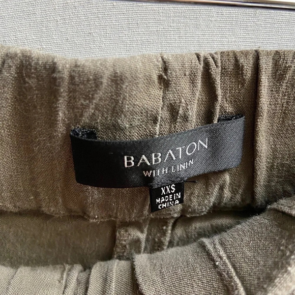 Babaton Aritzia Day  Linen Cropped drawstring trouser pants Sz XXS - Picture 5 of 11